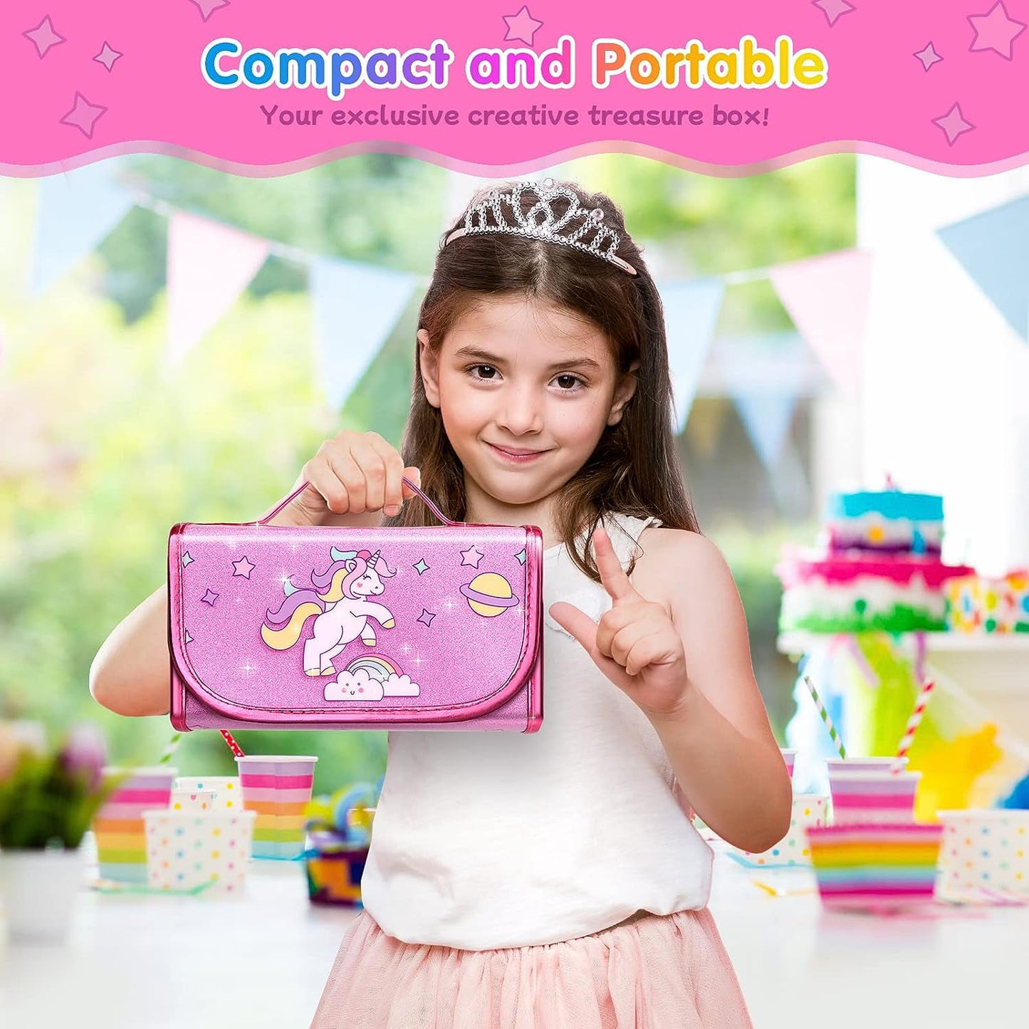 Scented Markers Set, 56 Pcs with Unicorn Pencil Case, Unicorn Gifts for Girls Ages 4-6-8, Art Supplies for Kids, School Supply Kit Christmas Birthday Gift for Girls 3+