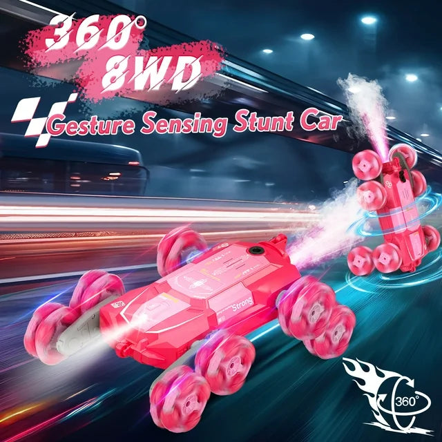 8WD Gestrue Sensing RC Stunt Car, Dual Controller 360 Degree Flipping Wall Climbing Remote Control Car for Kids&Adults, Birthday Christmas Gift for Girls Boys 6 7 8 9-12+
