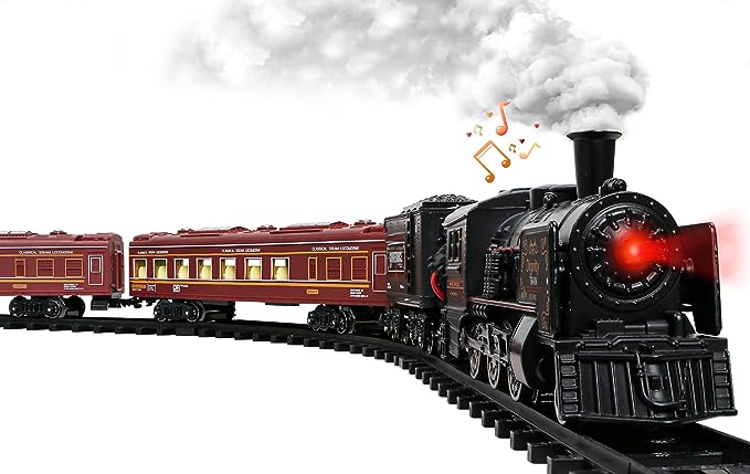  Hot Bee Train Set for Boys - Remote Control Train Toys w/Steam  Locomotive, Cargo Cars & Tracks,Trains w/Realistic Smoke,Sounds &  Lights,Christmas Train Toys for 3 4 5 6 7+ Years Old