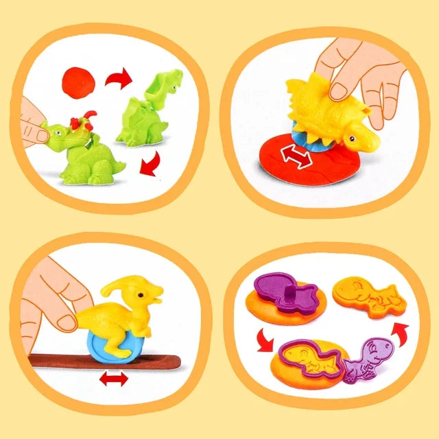 Play Dough Set for Kids 3 4 5 6+Years, 22 Pcs Play Dough with Dinosaur Molds, Learning Toys for Toddlers Kids Boys Girls 3-6 Years.