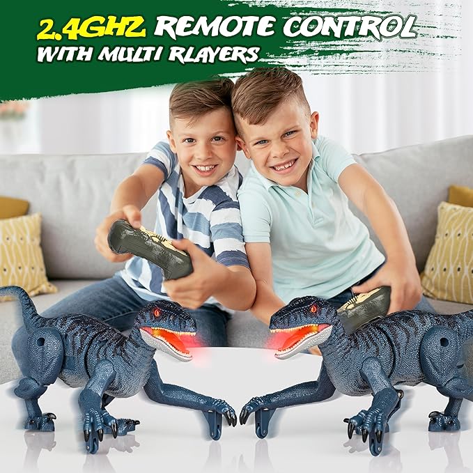 Dinosaur Toys for Kids, RC Dino Toys for 3 4 5 6 7 8 Year Old Boys, Electronic Walking Robot Dinosaur Toy with Light & Realistic Roaring Sound
