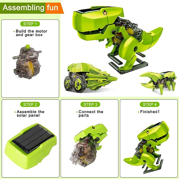 STEM Science Kit Toys for Kids Ages 8-12, 3 in 1 Solar Robot Kit, Robot Dinosaur Learning & Education Toys, Gifts for 8 9 10 11 12 Year Old Boys Girls