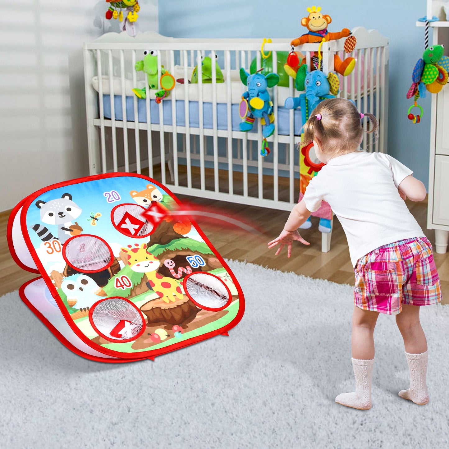 Unicorn Bean Bag Toss Game for Kids, 5 in1 Portable Outdoor Indoor Party Games, Kids Corn hole Game Set for 3+