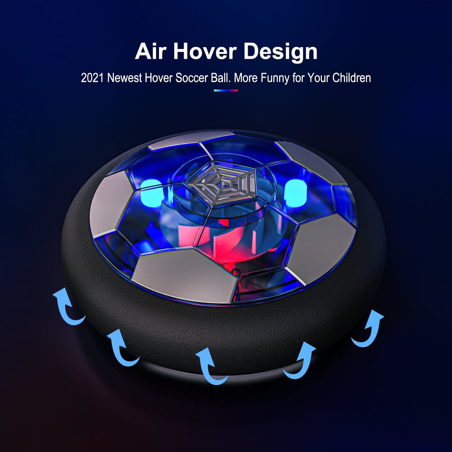 Hover Soccer Ball Set with 2 Goals, 3-in-1 LED Soccer Hockey Bowling Set Indoor/Outdoor Toys Gifts for Kids Boys Girls Ages 3+