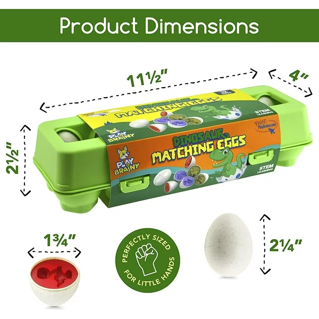 Dino Egg with Surprise Inside for Kids, 12 Pcs Set Kids Learning Dinosaur Toys Science Gifts for Toddler 1 2 3 Years Old