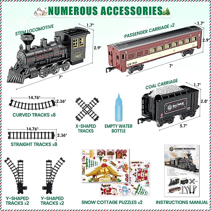 Model Alloy Electric Train Set for 3 4 5 6 7+ Years Old Kids