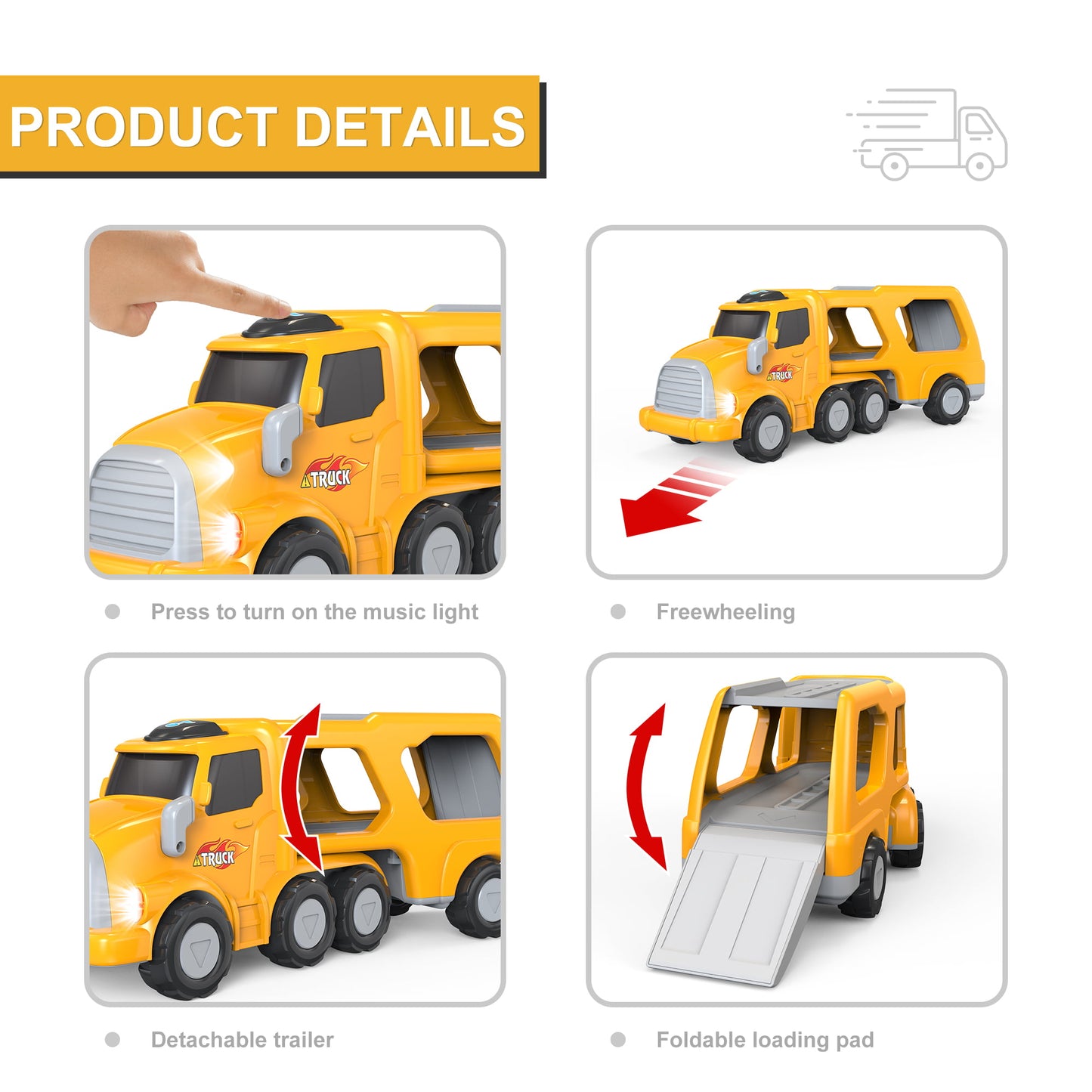 Toddler Boys Toy Trucks Car, Transport Vehicles Truck, Christmas Birthday Gifts for Boys 1-3 years old.