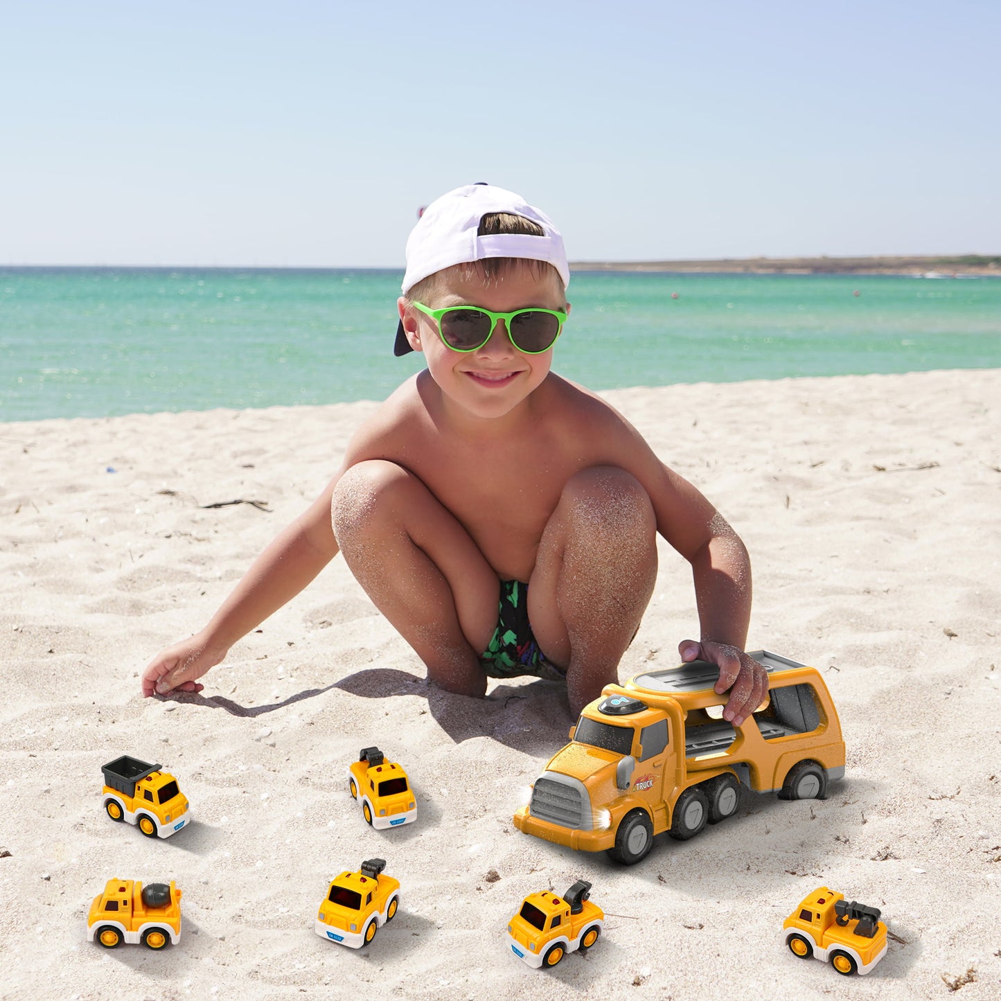 Toddler Boys Toy Trucks Car, Transport Vehicles Truck, Christmas Birthday Gifts for Boys 1-3 years old.