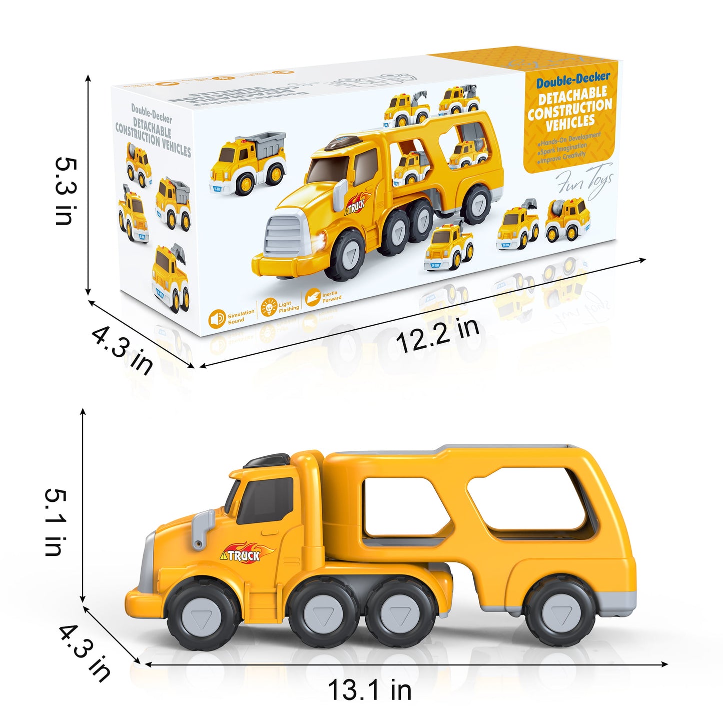 Toddler Boys Toy Trucks Car, Transport Vehicles Truck, Christmas Birthday Gifts for Boys 1-3 years old.