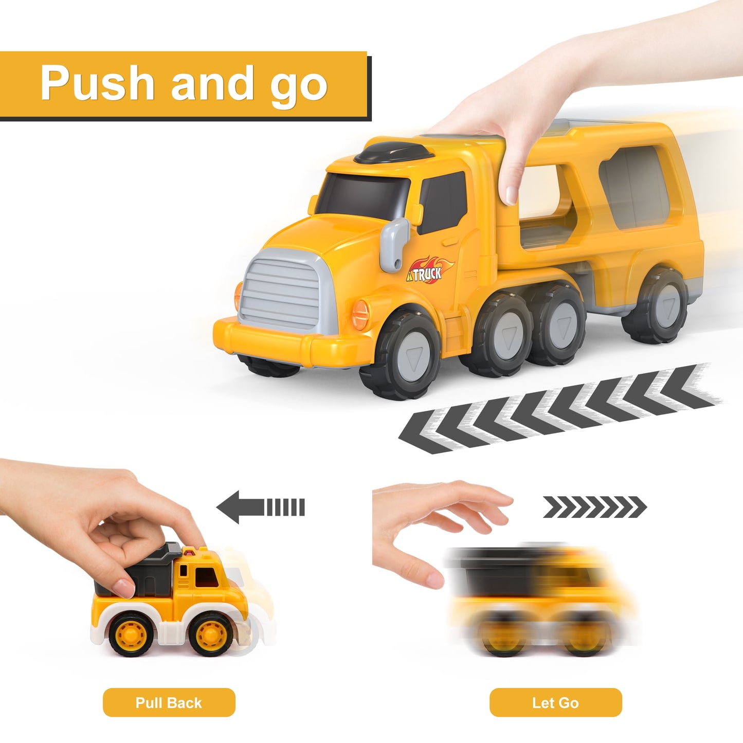 Toddler Boys Toy Trucks Car, Transport Vehicles Truck, Christmas Birthday Gifts for Boys 1-3 years old.