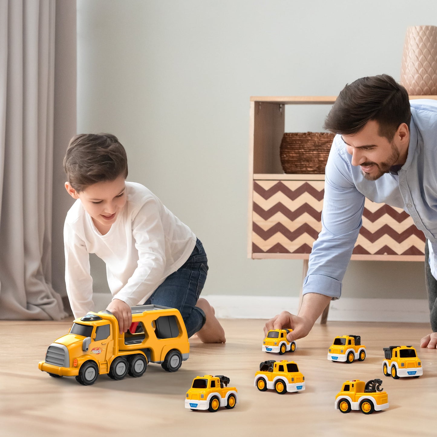 Toddler Boys Toy Trucks Car, Transport Vehicles Truck, Christmas Birthday Gifts for Boys 1-3 years old.