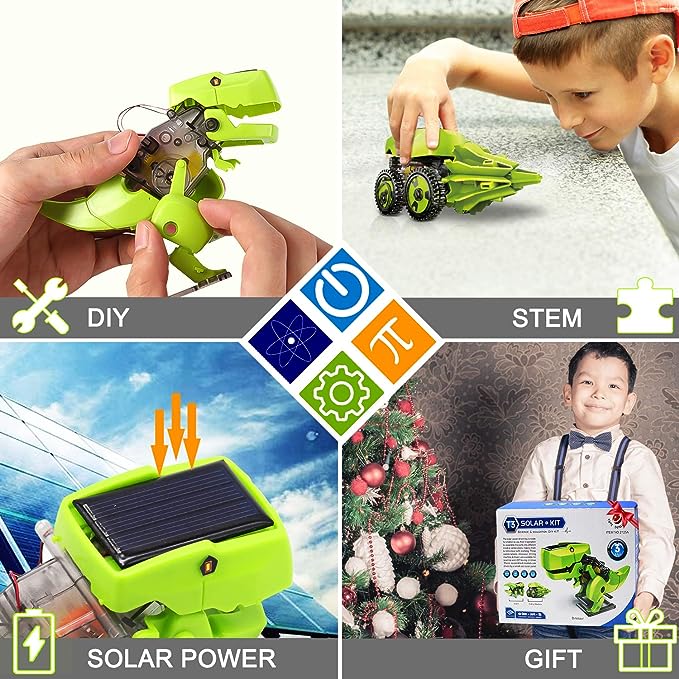 STEM Science Kit Toys for Kids Ages 8-12, 3 in 1 Solar Robot Kit, Robot Dinosaur Learning & Education Toys, Gifts for 8 9 10 11 12 Year Old Boys Girls