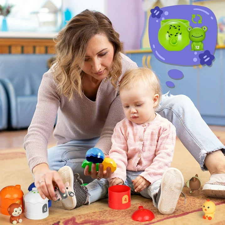 Montessori Toys for Toddlers, 24 PCS Farm Animals Figures Educational Learning Toys for 12-36 Months, Interactive&Fun for Kids 1-3, Baby Christmas Gift Toys for 6 Months up