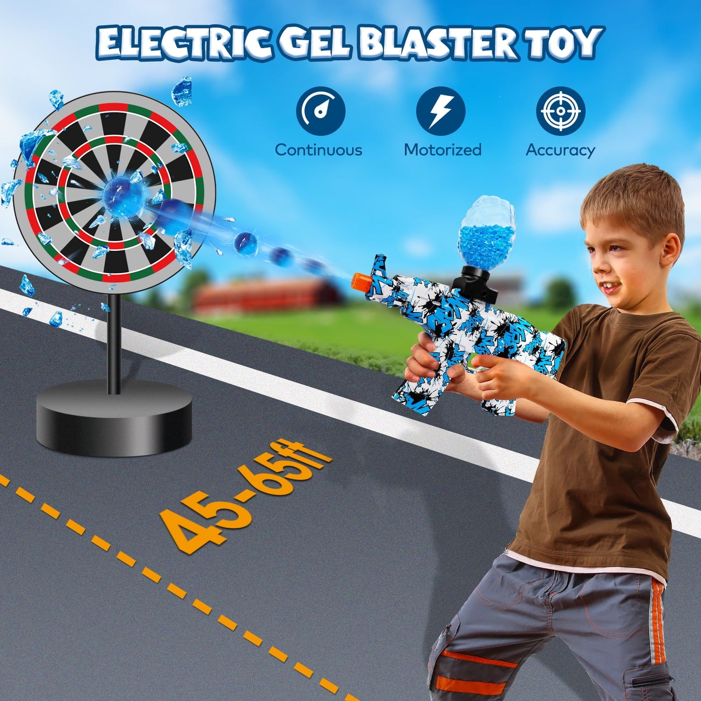 Gel Blaster Kit, Rechargeable Electric Gel Blaster Outdoor Activities Games for Kids Boys and Girls Age 12+