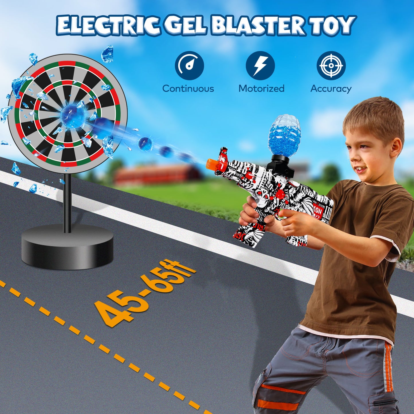 Gel Blaster Kit, Rechargeable Electric Splatter Gel Ball Blaster Outdoor Activities Games for Kids Boys and Girls Age 8+