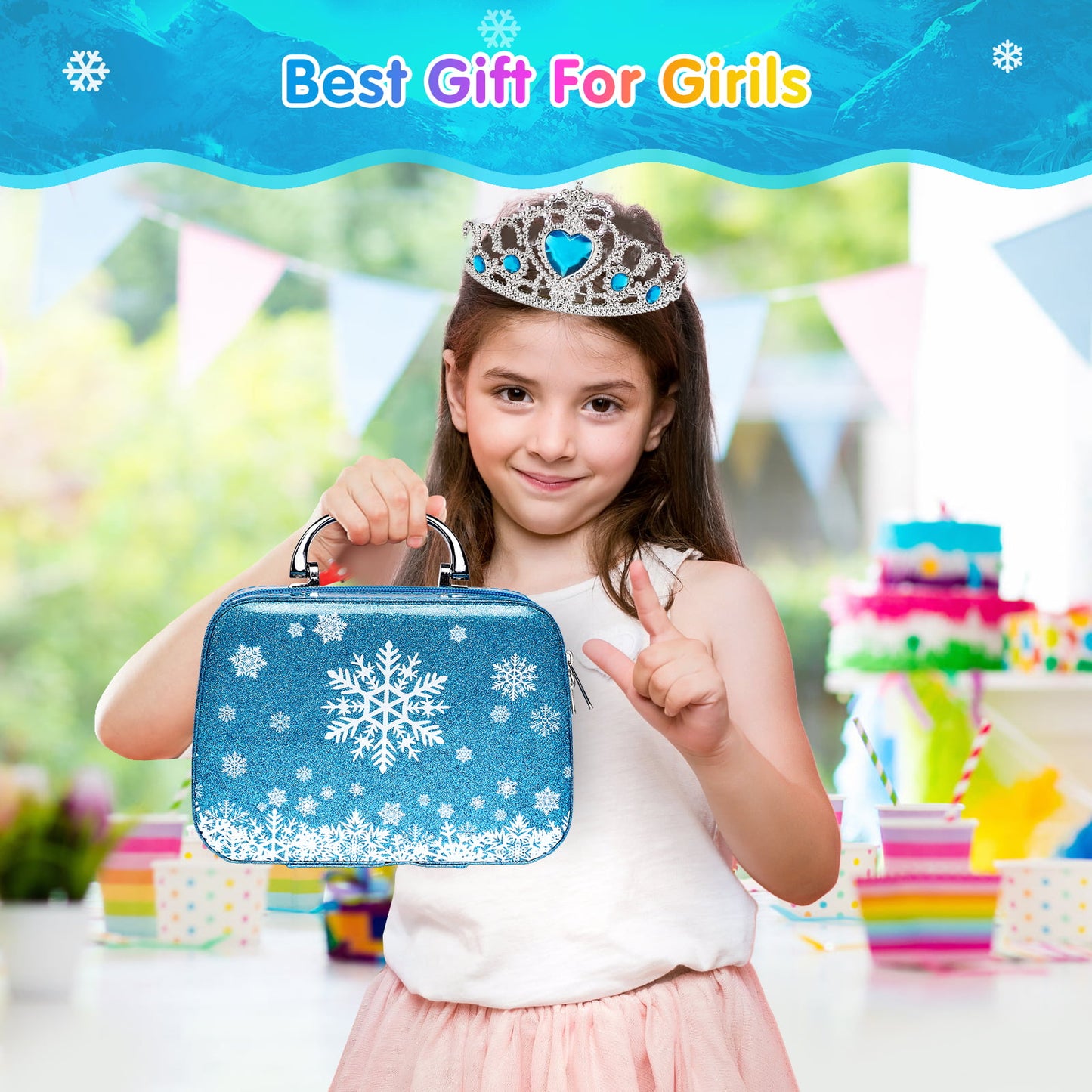 Kids Makeup Kit for Girls, Kids Play Real Washable Makeup Kit Cosmetics Toys Gift for Little Girls Toddlers Dress up Set, Birthday Gift Toys for 4-6 Years Girls