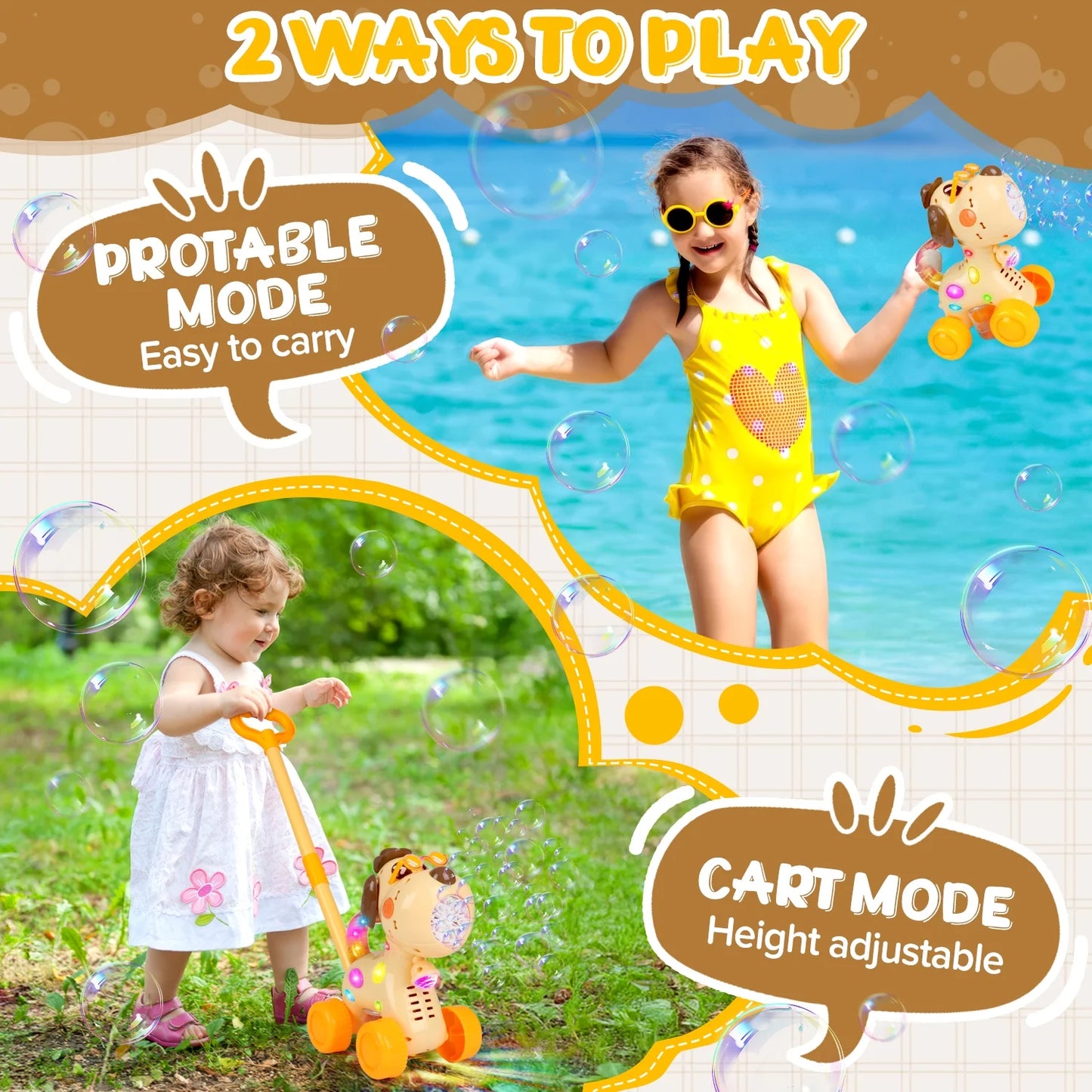Automatic Bubble Machine for Toddlers, Dog Bubble Cart Toy, Lighting for Party, Bubble Maker for Kids Outdoor Playing, Birthday Gift for Boys Girls 3 Years up