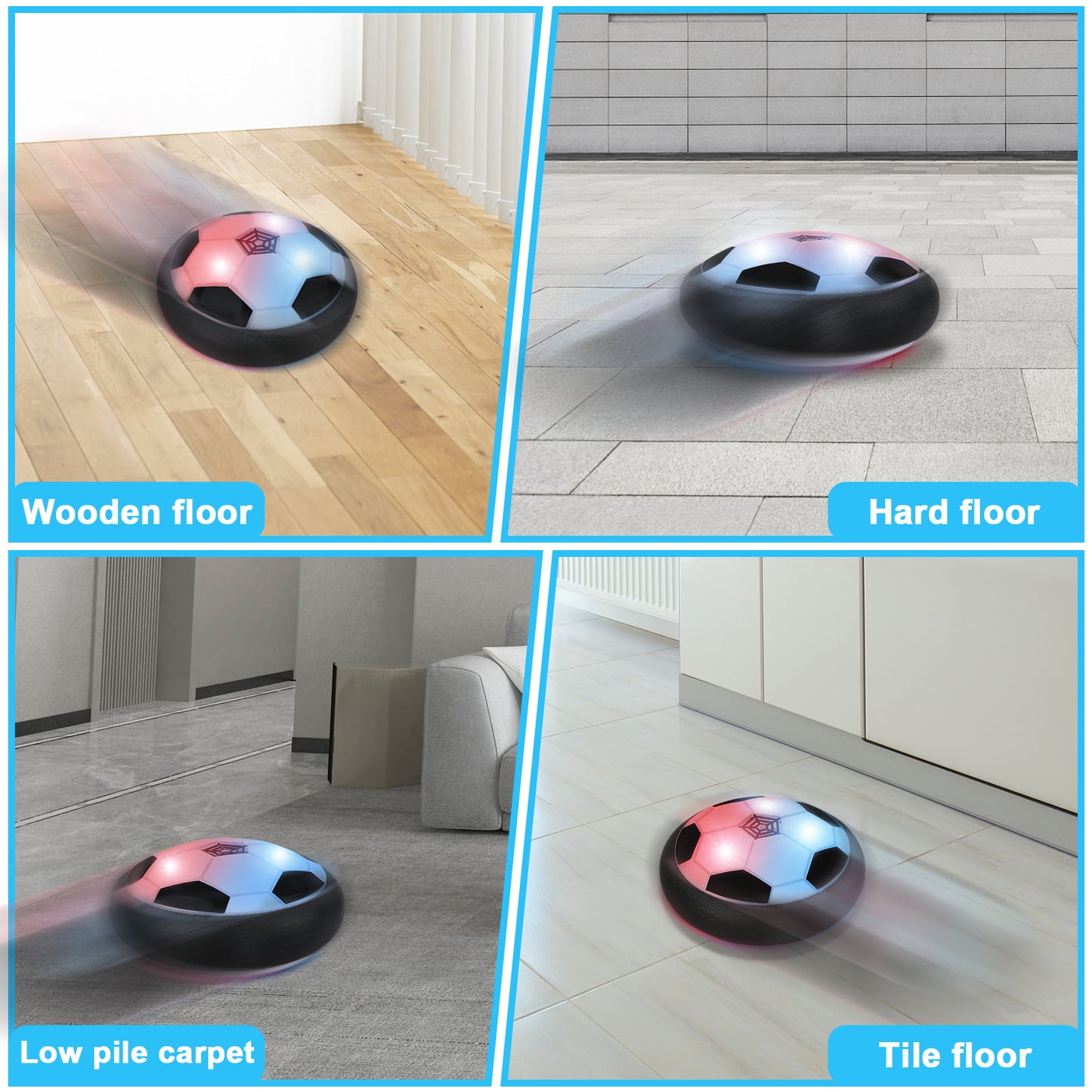 Hover Soccer Ball Toys for Boys & Girls, LED Soccer Ball with Foam Bumpers Indoor/Outdoor Games for Kids