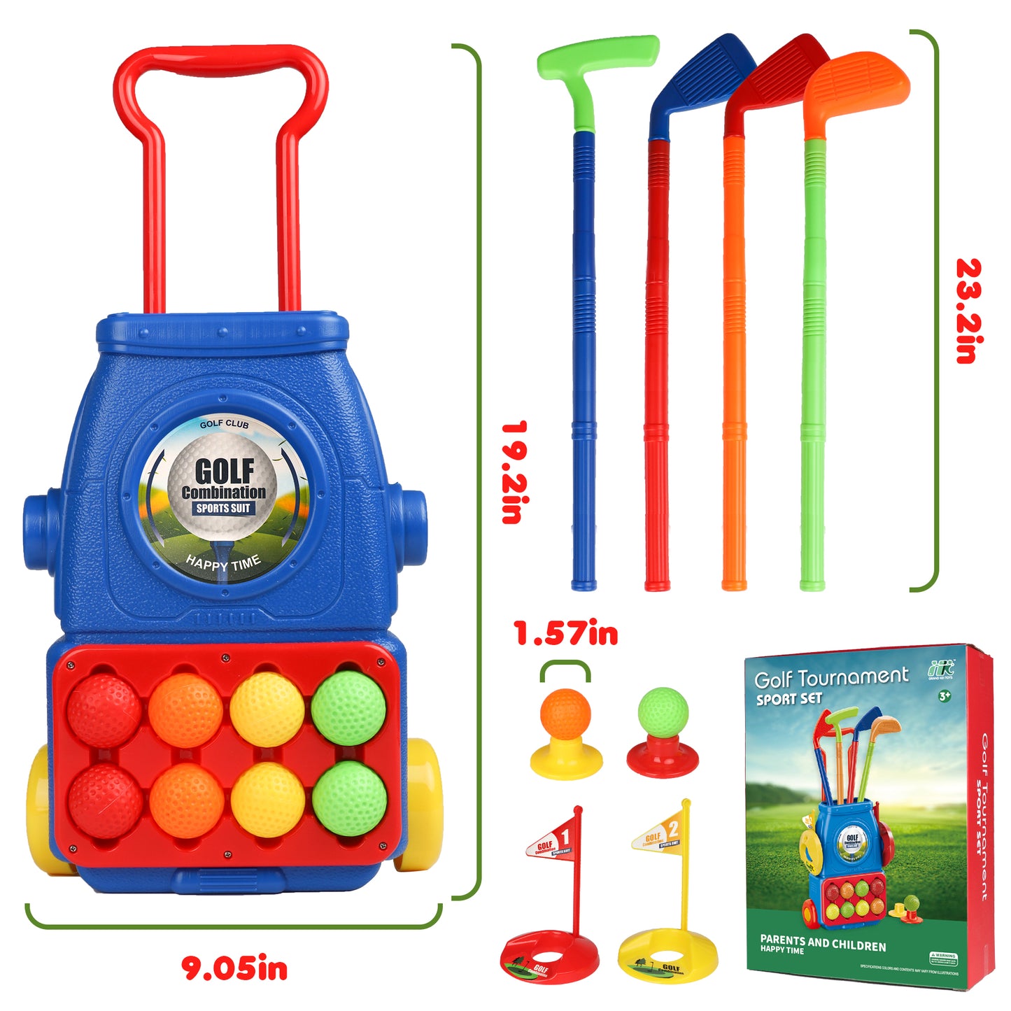Toddler Toy Golf Sets with 8 Balls, 4 Golf Sticks, 2 Practice Holes - Outdoor Indoor Activity Promotes Physical&Mental Development - Ideal Christmas Gifts Toys for 2-6 Year Old Boys Girls