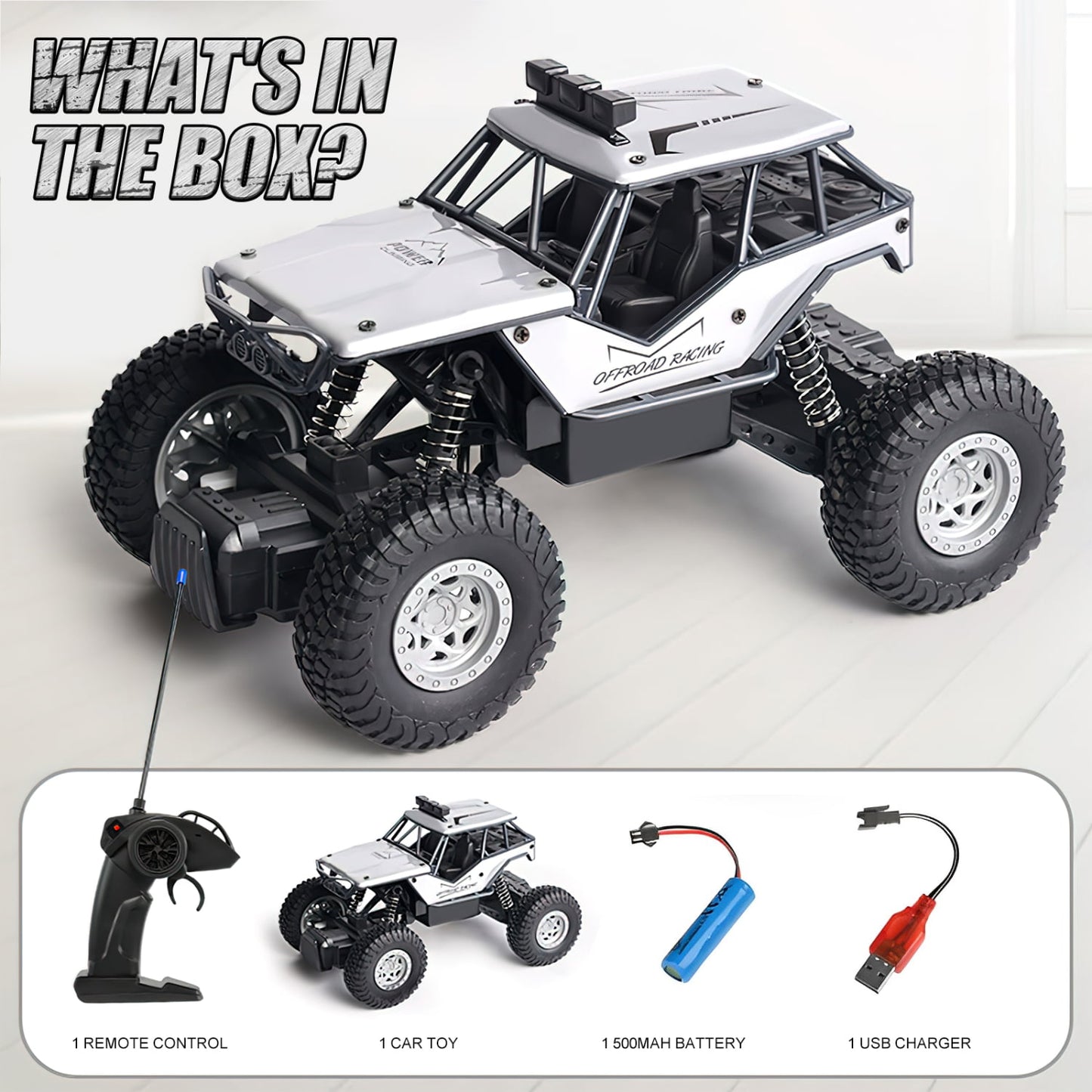 RC Cars-1:18 Scale Remote Control Car, 40+km/h 4WD Rock Crawler Truck Gift for Boys Kids and Adults