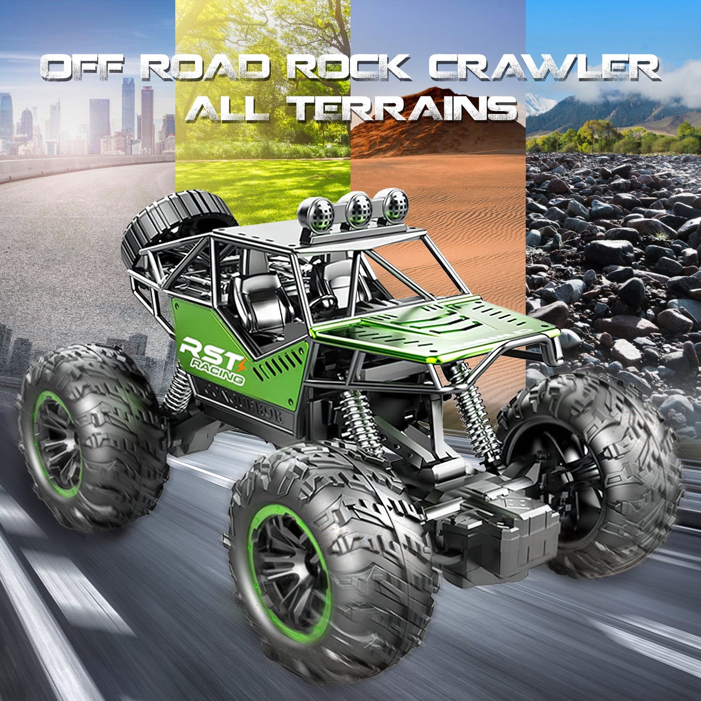 RC Cars-1:18 Scale Remote Control Car,Electric Toy Off Road RC Car Vehicle Monster Truck Crawler with Rechargeable Batteries Christmas Gifts for Boys