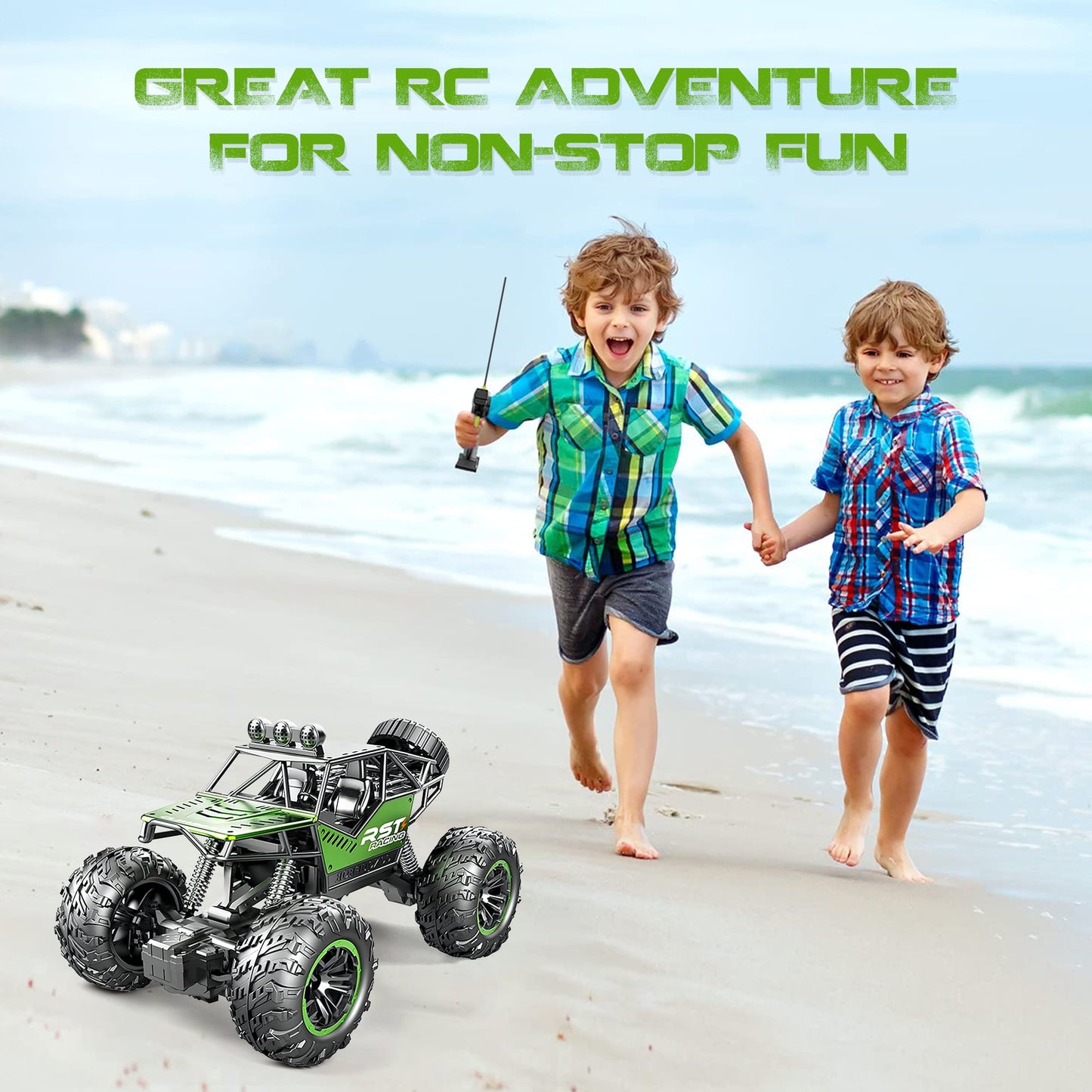 RC Cars-1:18 Scale Remote Control Car,Electric Toy Off Road RC Car Vehicle Monster Truck Crawler with Rechargeable Batteries Christmas Gifts for Boys
