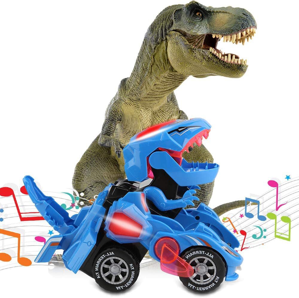 Transforming Dinosaur Car Toys,2 in 1 Automatic Dinosaur Transform Car Toy,Dinosaur Transformer Toy for Kids 3 Year Old and Up