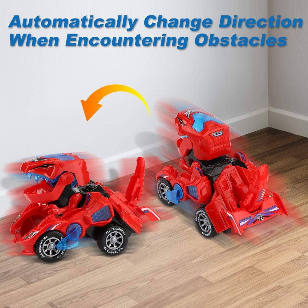 Transforming Dinosaur Car Toys,2 in 1 Automatic Dinosaur Transform Car Toy,Dinosaur Transformer Toy for Kids 3 Year Old and Up
