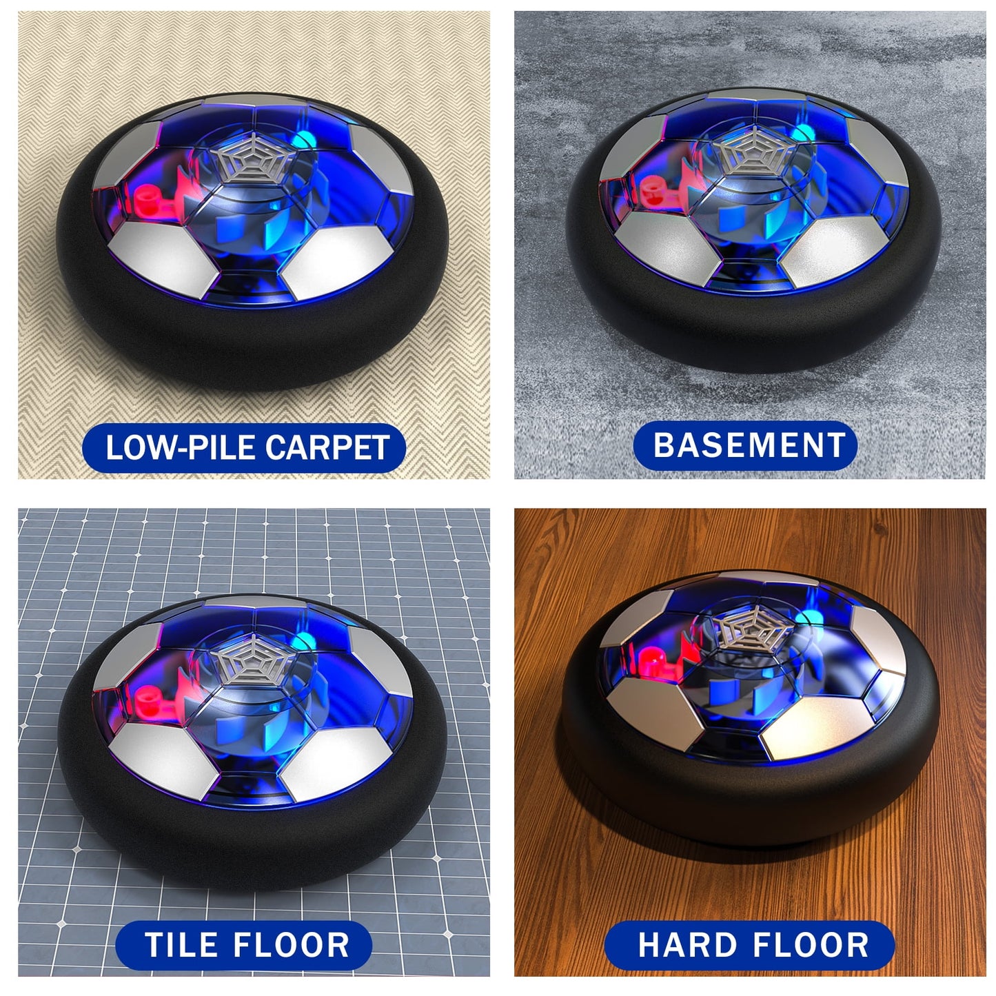 Hover Soccer Ball Toys, Rechargeable Hover Ball w/ Led Lights Indoor/Outdoor Games for Kids Ages 3 4 5 6 7 8-12