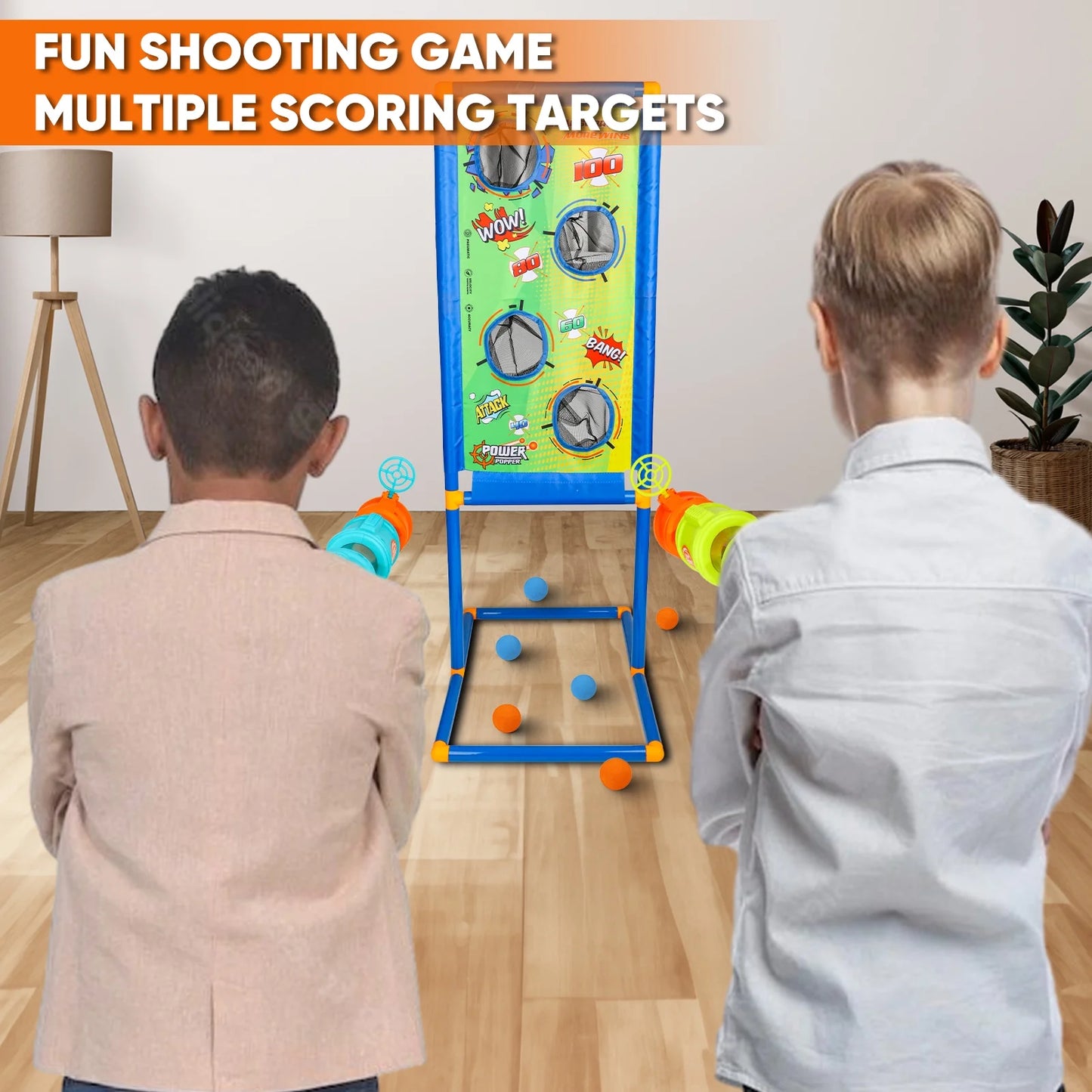 Shooting Game Toy for Age 6, 7, 8,9, 10+ Years Old Kids, Boys - 2pk Air Pump & Shooting Target & 48 Foam, Indoor&Outdoor Play- Ideal Christmas Birthday Gift for Boys 3+