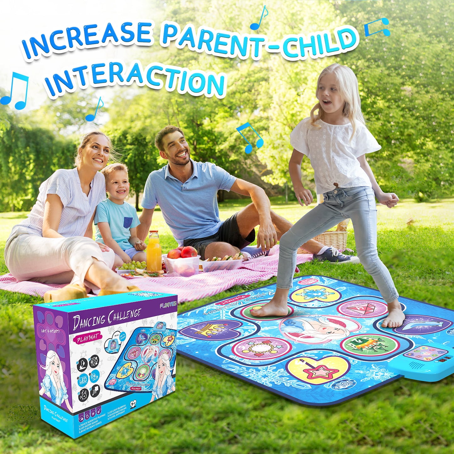 Dance Mat,Frozen Themed Dance Pad Music Games Toy for Kids Birthday Gifts for little girls 3-12 Year Old