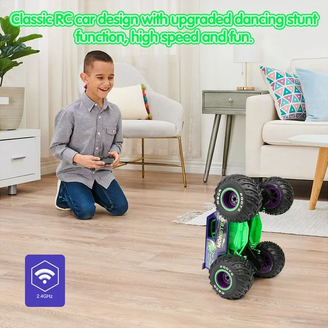 Monster Truck Remote Control Cars, Standing Stunt RC Car Monster Truck, All Terrain 4wd Off-Road Car Gift for Boys Age 6+