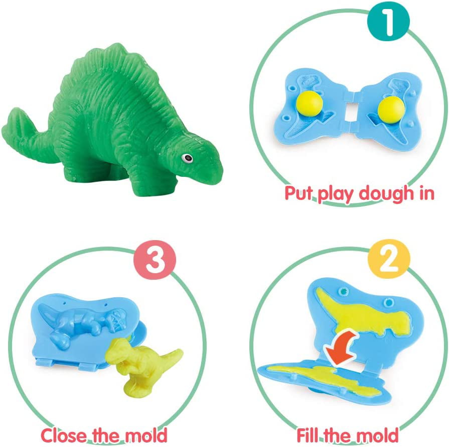 Dinosaur World Color Dough Toys for Kids, Animals Play Dough Set for Toddlers Boys Girls Birthday Christmas Gift Aged 3+