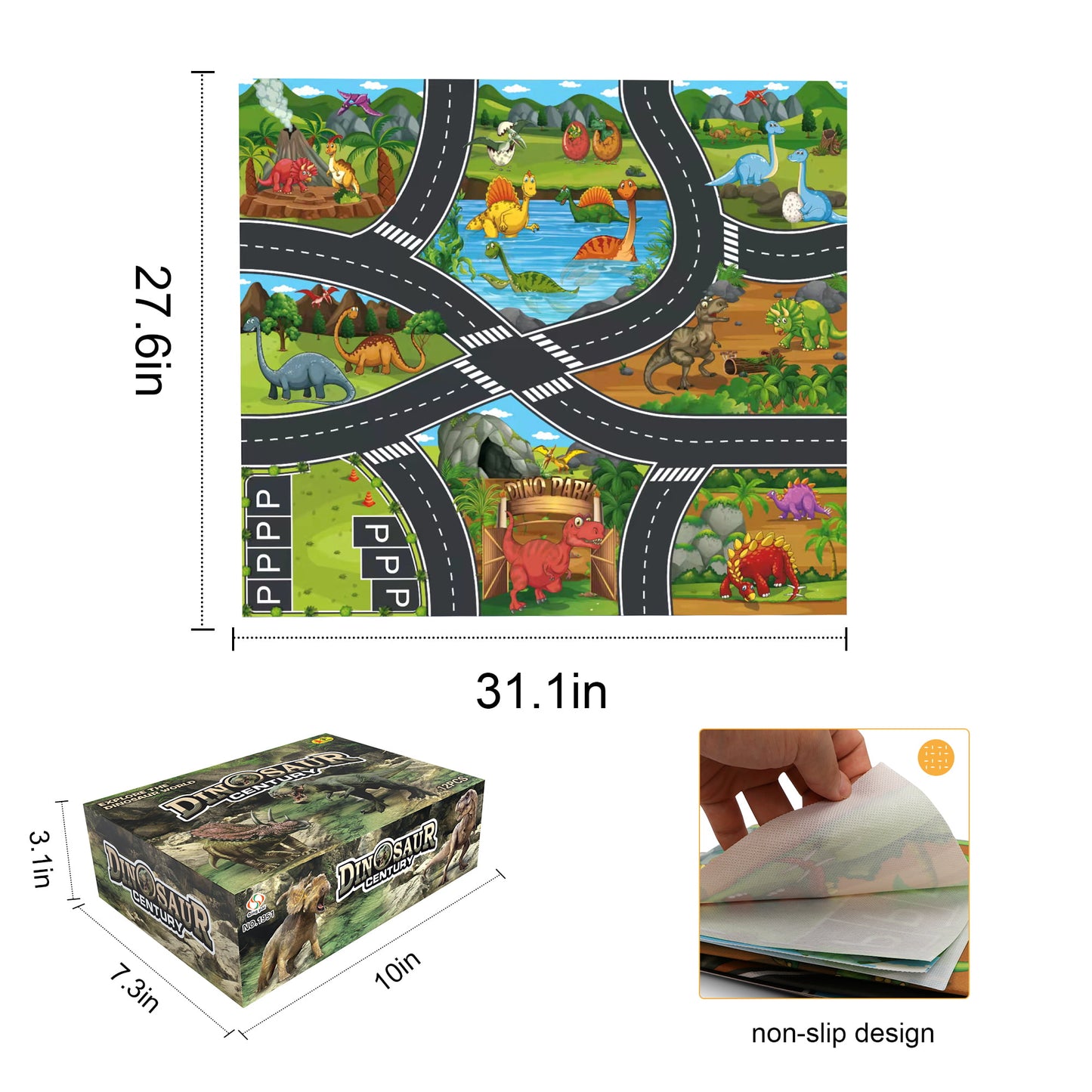 Jurassic Dinosaur Toys Set for Kids, 12 Dinosaur Figures with Play Mat, Realistic Dinosaurs Gift for Boys Girls Age 3 4 5 6+
