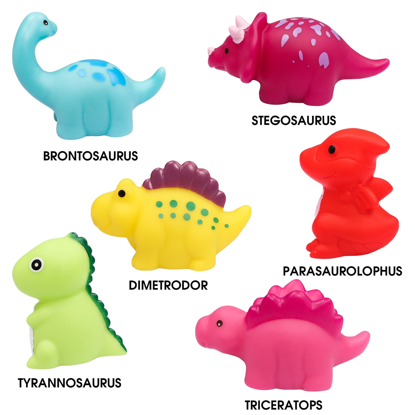 Light-up Floating Dinosaur Bath Toys for Baby Toddlers, 6 Packs Bathtub Toy Set for Boys Girls