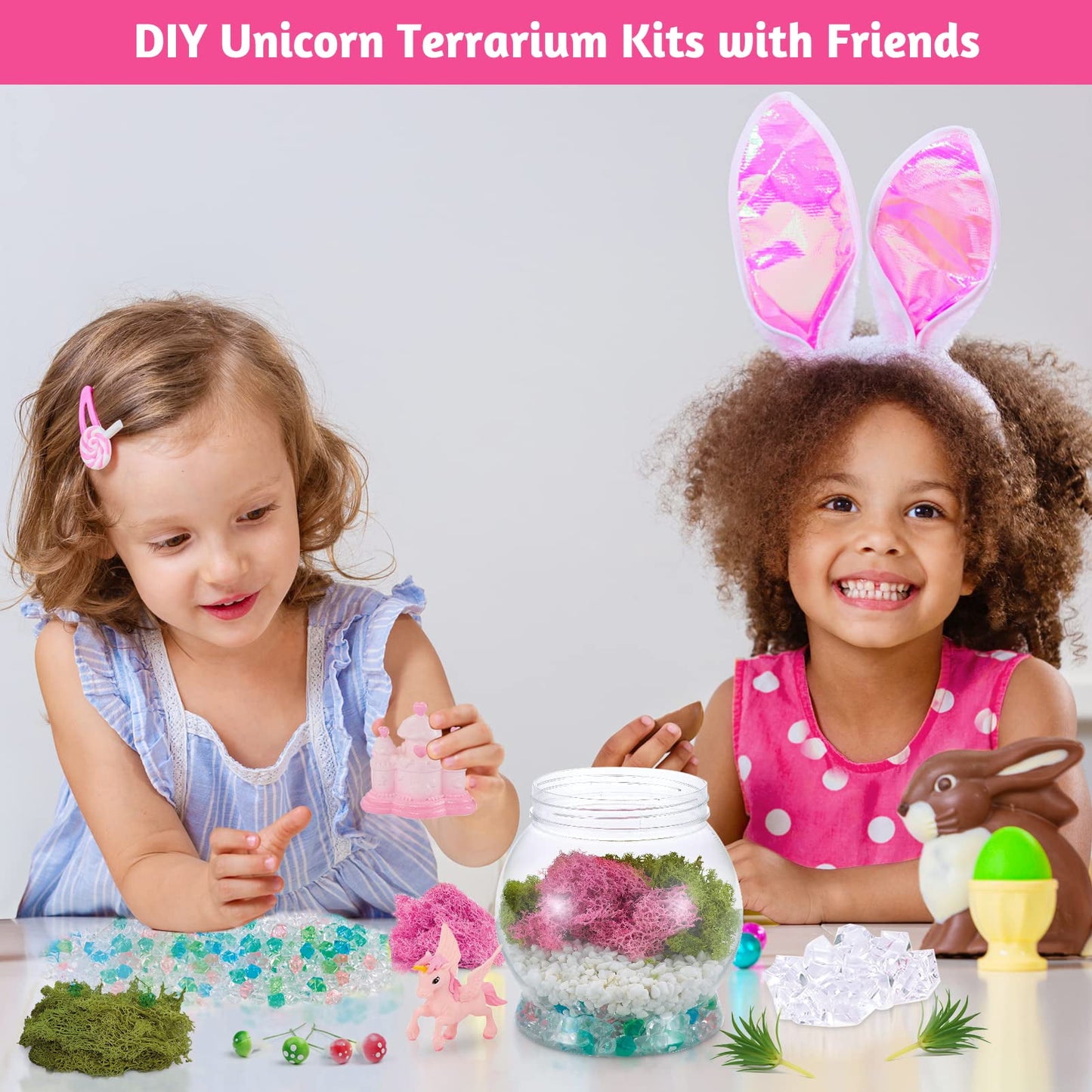 Light Up Unicorn Terrarium Kit for Kids, Unicorns Gifts for Girls - Unicorn Toys & Stuff, Arts & Crafts Kits, 6 Year Old Girls Birthday Gifts Ages 5 7 8