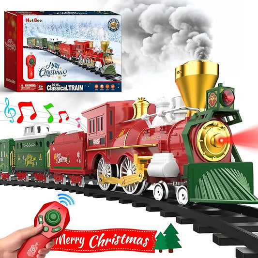 Christmas Remote Control Train for kids,Toys w/Realistic Smoke Locomotive, Lights & Sounds, Christmas Toys Gifts for 3 4 5 6 7 8+ Year Old Boys