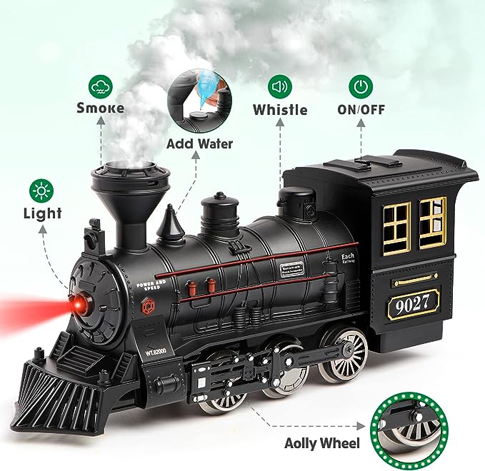 Model Alloy Electric Train Set for 3 4 5 6 7+ Years Old Kids
