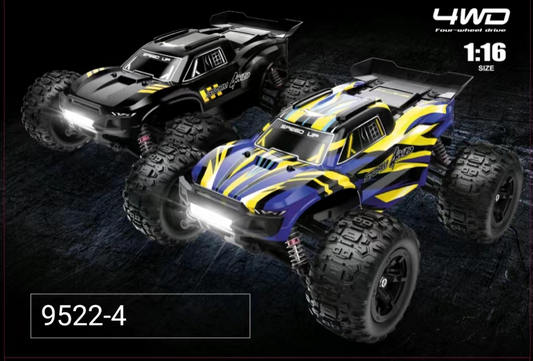 Blue&Black Remote Control Monster Trcuk 1:16, All Terrain Metal Shell 4X4 Off-Road Vehicle, High Speed 2.4 GHz RC Car, Christmas Birthday Gift Outdoor Toys for Kids 6+ & Adults