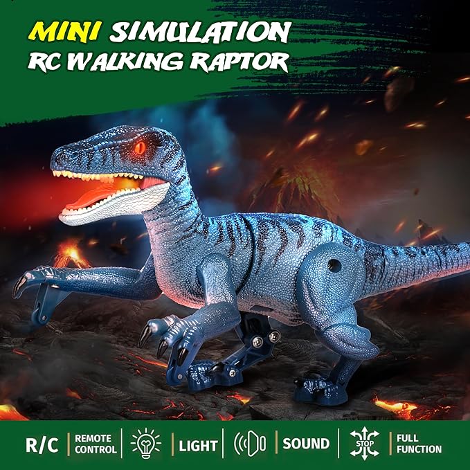 Dinosaur Toys for Kids, RC Dino Toys for 3 4 5 6 7 8 Year Old Boys, Electronic Walking Robot Dinosaur Toy with Light & Realistic Roaring Sound