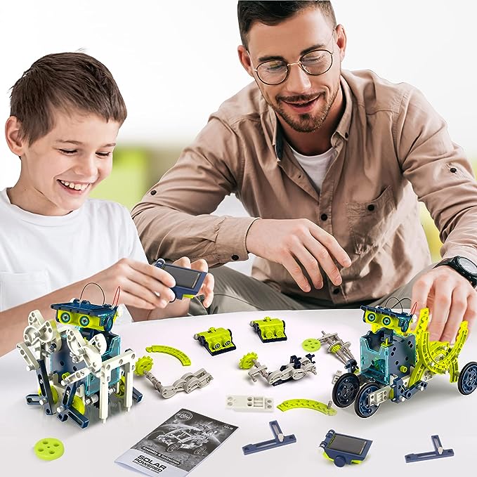 12-in-1 STEM Solar Robot Kit for Kids Ages 8-12, Learning Educational Science Kits, 190 Pieces DIY Robot Kit Building Toys