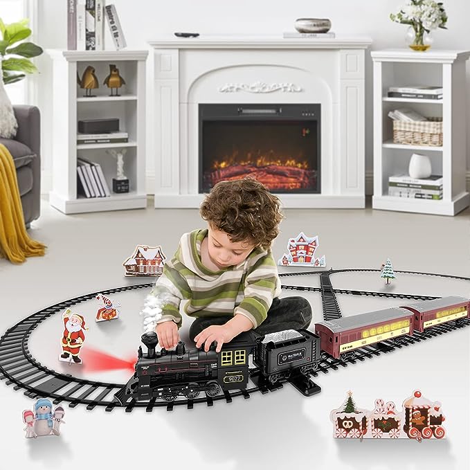 Train Target Model Alloy Electric Train Set for 3 4 5 6 7+ Years Old Kids – Hot Bee