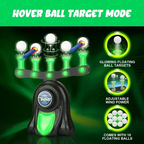 Hovering Target Shooting Game – Glow-in-the-Dark Floating Air Target Toy with Foam Darts & Soft Balls – Indoor Outdoor Gifts for Boys Age 6 7 8 9 10 11 12