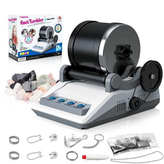 Rock Tumbler Polisher Science Kits Set for Kids and Adults, Tumbler Grits, Rocks & Jewelry Polishing Accessories Set