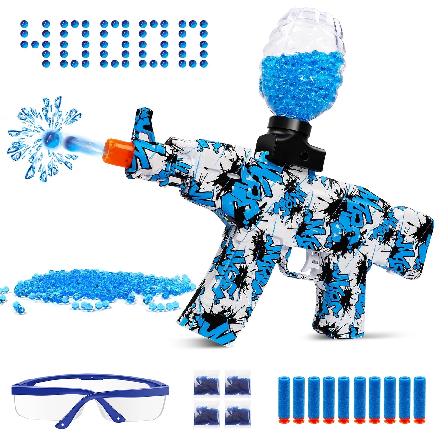 Gel Blaster Kit, Rechargeable Electric Gel Blaster Outdoor Activities Games for Kids Boys and Girls Age 12+