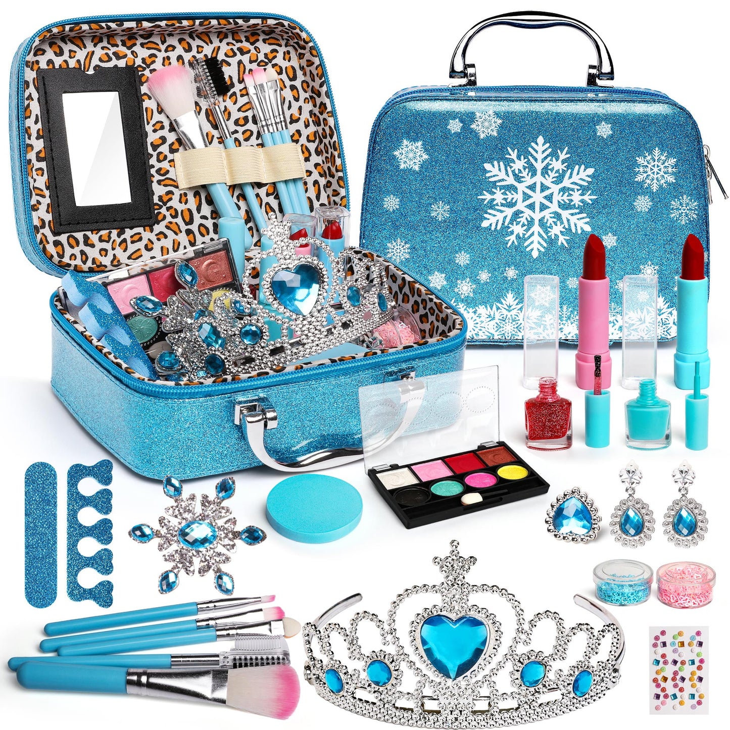 Kids Makeup Kit for Girls, Kids Play Real Washable Makeup Kit Cosmetics Toys Gift for Little Girls Toddlers Dress up Set, Birthday Gift Toys for 4-6 Years Girls