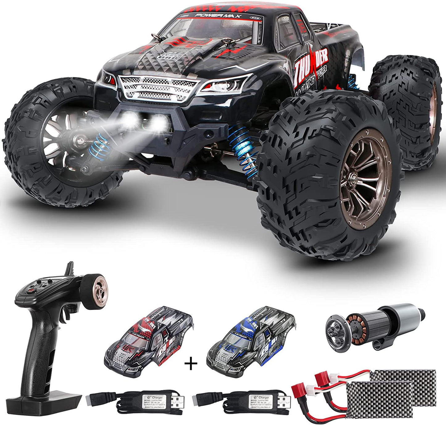 Brushless RC Cars for Adults,1:16 Scale 4WD 2.4 GHz Off Road High Speed 55KM/H RC Monster Truck Toy Gifts for Kid and Adults