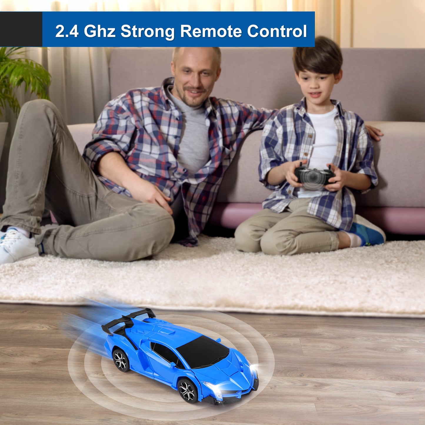Remote Control Car,Transform Robot Toys 1:18 RC Cars for Kids, 2.4Ghz 360°Rotating Stunt Race Car Toys for Kids Boys 5-8.