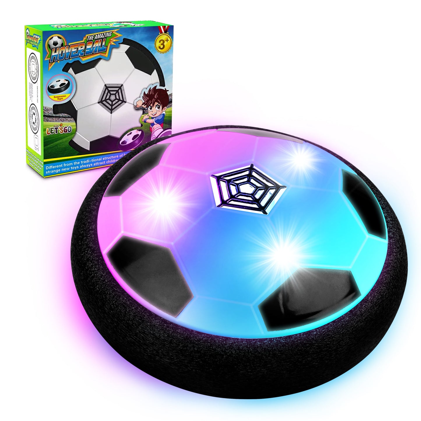 Hover Soccer Ball Toys for Boys & Girls, LED Soccer Ball with Foam Bumpers Indoor/Outdoor Games for Kids