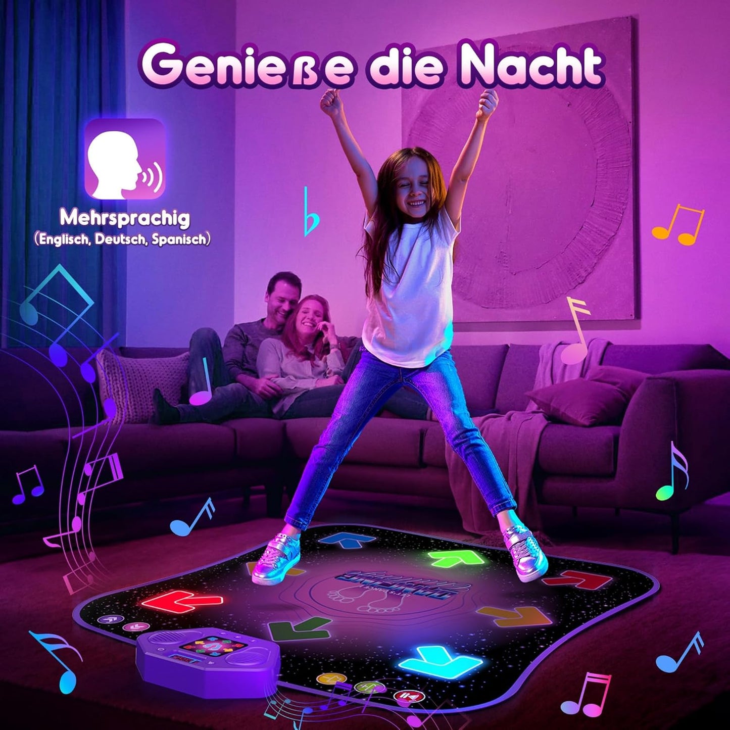 Hot Bee Dance Mat for Children from 6-8 Years Gifts for Girls Dance Mat with Bluetooth Illuminated Music Mat Toy Children for Age 3 4 5 7 9 Children's Toy Boys Gift Ideas Birthday